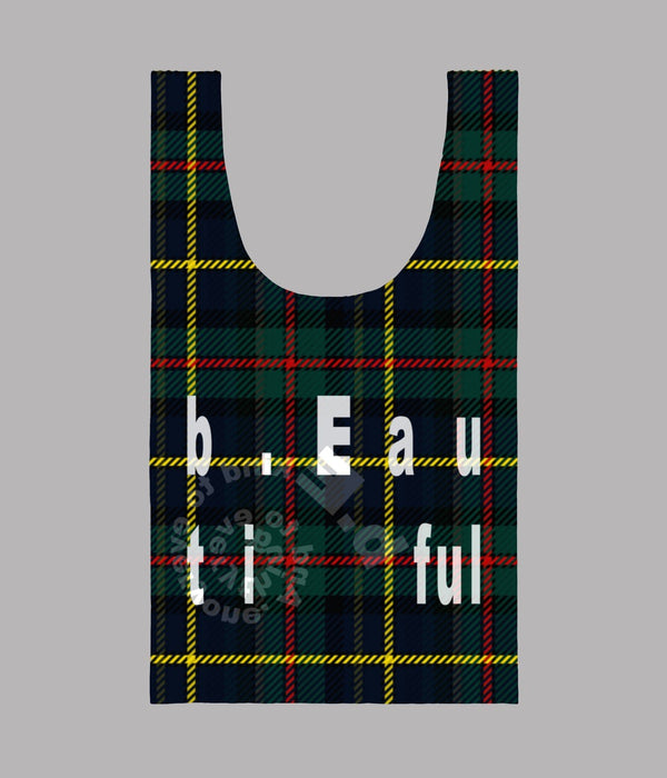 b.Eautiful "MacLeod Tartan Reusable Bag" Navy / Green - WEAREALLANIMALS