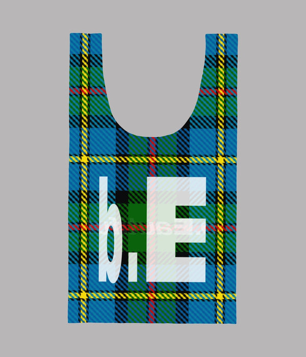 b.Eautiful "MacLeod Tartan XL Reusable Bag" Blue / Green - WEAREALLANIMALS