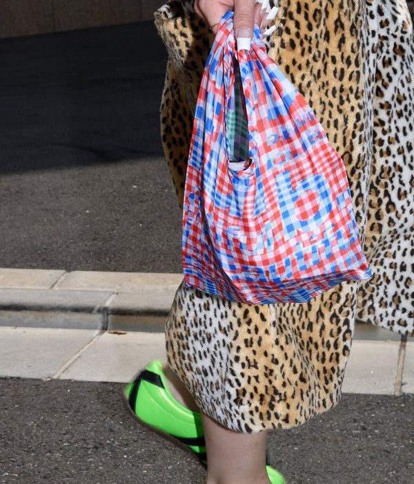 b.Eautiful "Mix Checker Reusable Bag Mini" Red / Green - WEAREALLANIMALS