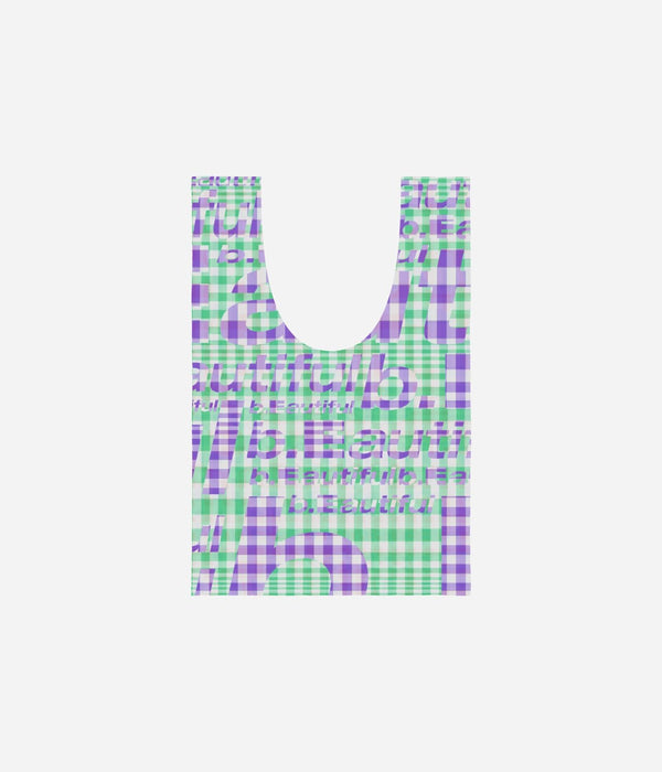 b.Eautiful "Mix Checker Reusable Bag Mini" Red / Green - WEAREALLANIMALS