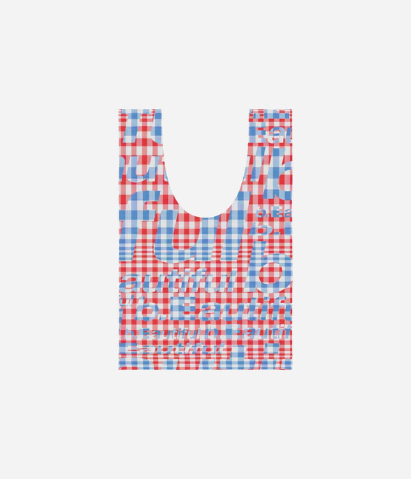 b.Eautiful "Mix Checker Reusable Bag Mini" Red / Green - WEAREALLANIMALS