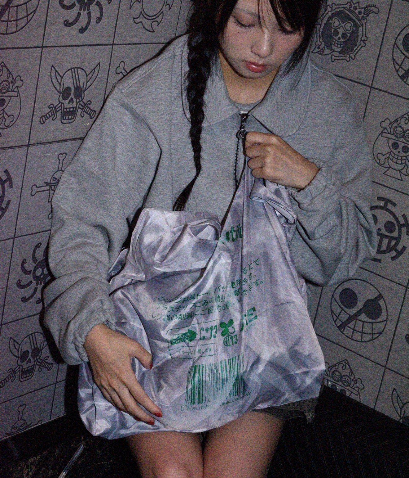 b.Eautiful "Plastic Reusable Bag" White / Green - WEAREALLANIMALS