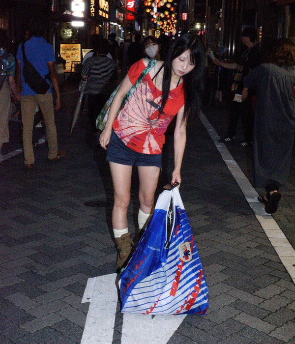 b.Eautiful "Soccer Jersey Reusable Bag XL" Blue / White - WEAREALLANIMALS