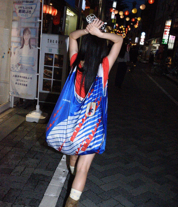 b.Eautiful "Soccer Jersey Reusable Bag XL" Blue / White - WEAREALLANIMALS