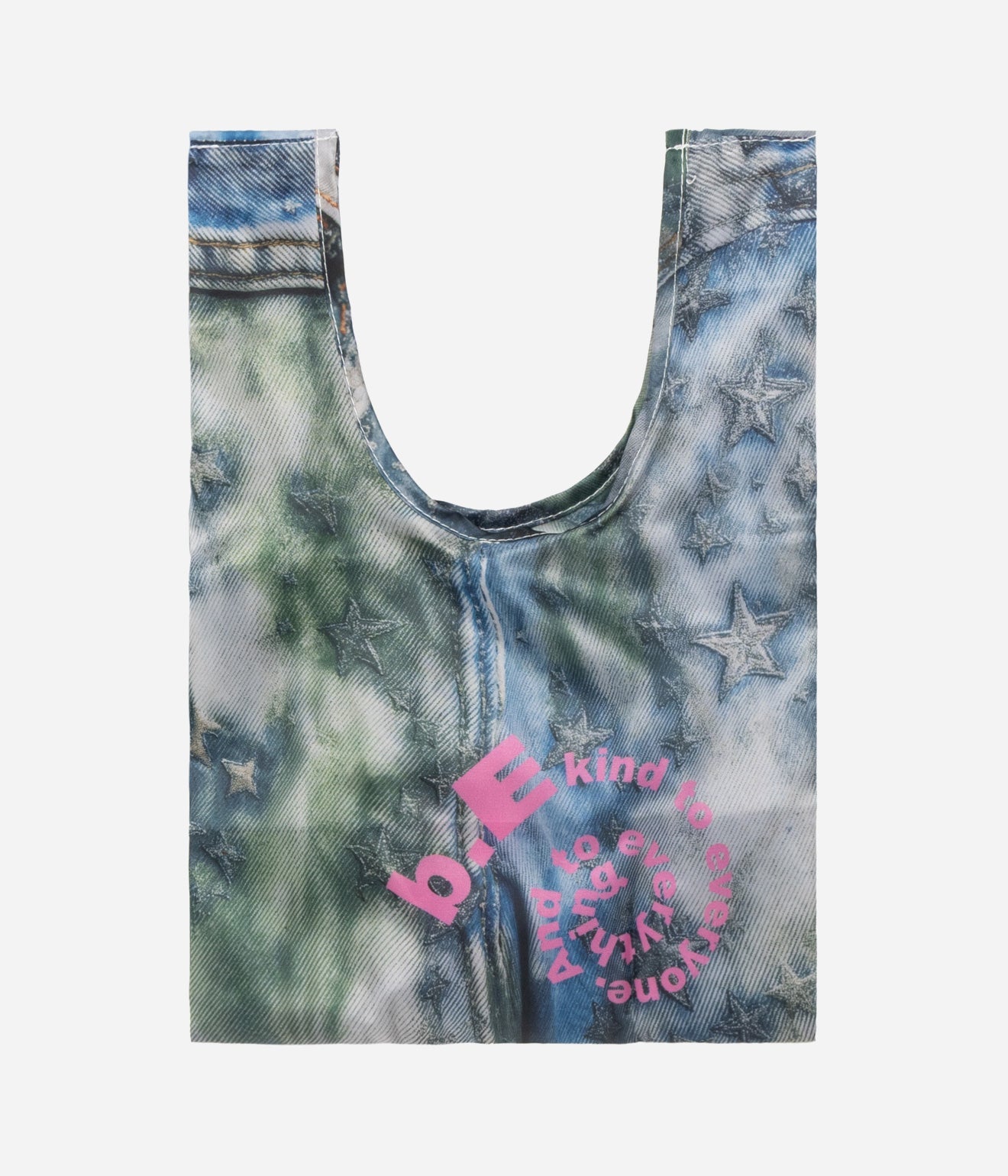 b.Eautiful "Star Denim Reusable Bag Mini" Grey / Pink - WEAREALLANIMALS