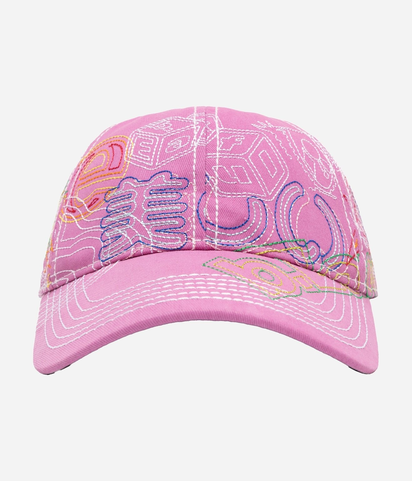 b.Eautiful "Stitch Mania Low Profile Hat" Off - Pink / Multi - WEAREALLANIMALS