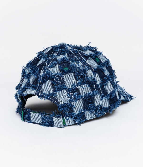 b.Eautiful "Vapor 6 Panel Hat" Navy Checker Denim - WEAREALLANIMALS