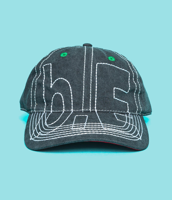 b.Eautiful "Vapor 6 Panel Hat" Off - Black / White - WEAREALLANIMALS