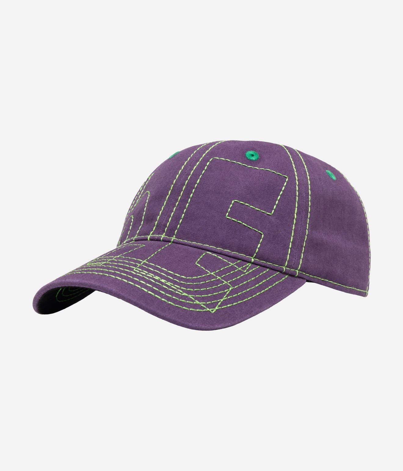b.Eautiful "Vapor Low Profile Hat" Washed Purple / Lime - WEAREALLANIMALS