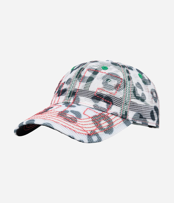 b.Eautiful "Vapor Low Profile Hat" White Leopard Mesh / Hot Pink - WEAREALLANIMALS