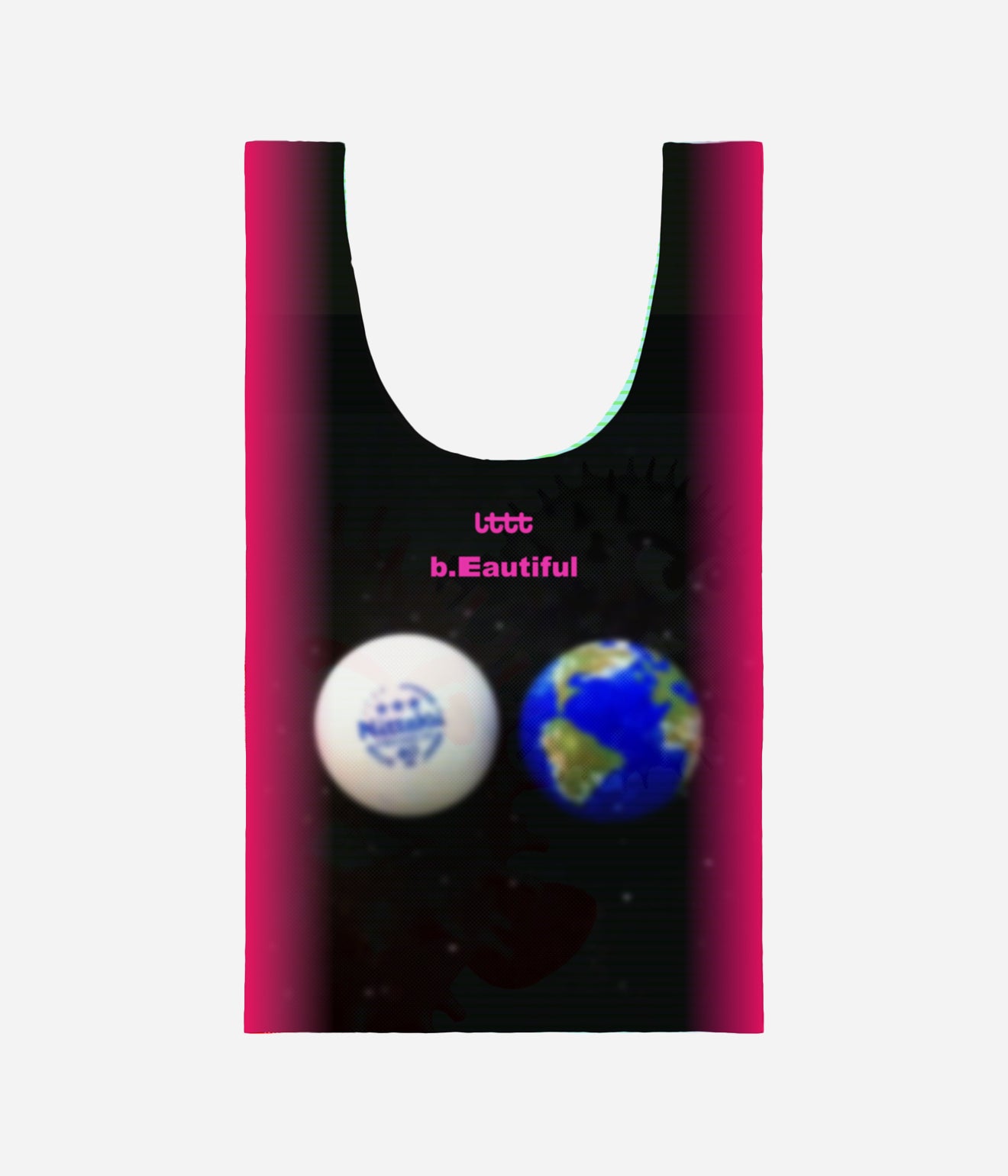 b.Eautiful x LTTT "Globe Reusable Bag XL" Black / Green - WEAREALLANIMALS