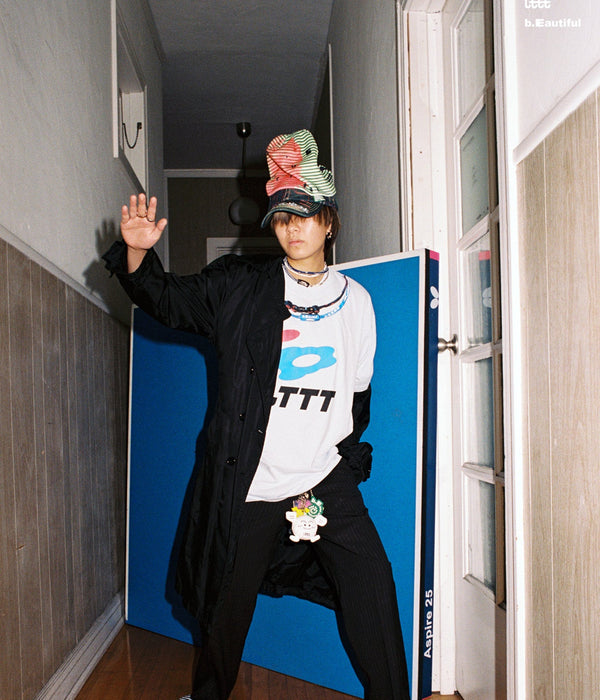 b.Eautiful x LTTT "Puffy Fish Beanie" Lime / Red - WEAREALLANIMALS