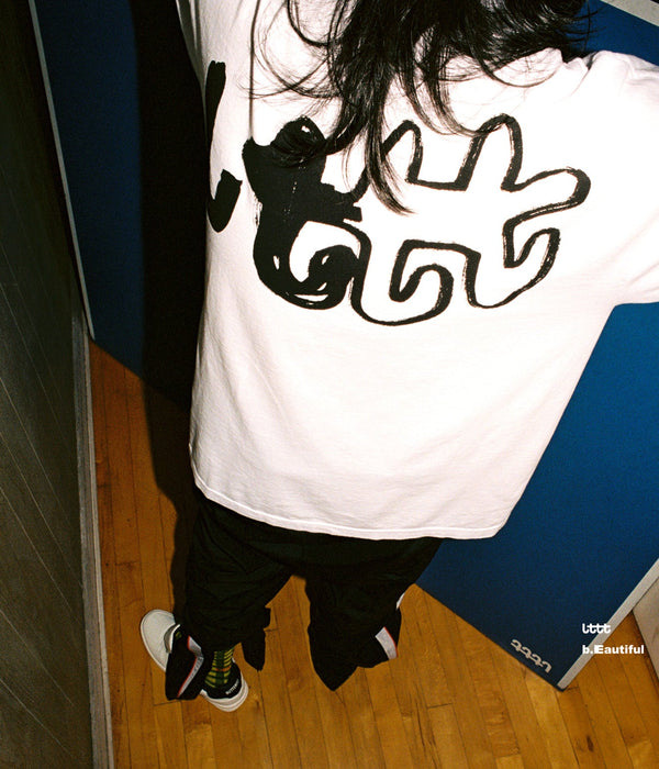 b.Eautiful x LTTT "Puffy Fish T-Shirt" White - WEAREALLANIMALS