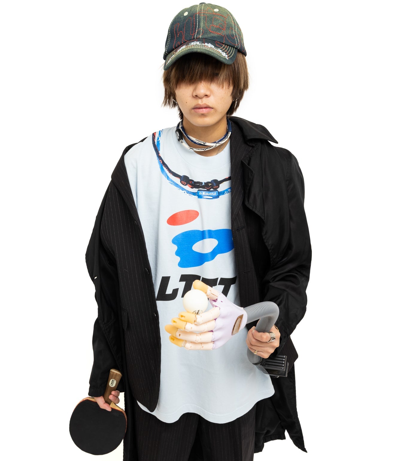 b.Eautiful x LTTT "Vapor Hat" Fade Denim / Red - WEAREALLANIMALS