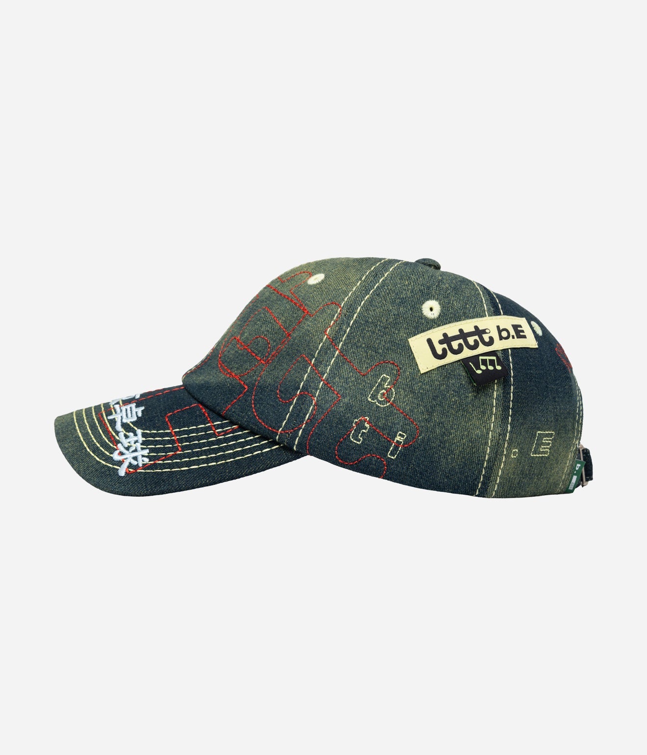 b.Eautiful x LTTT "Vapor Hat" Fade Denim / Red - WEAREALLANIMALS