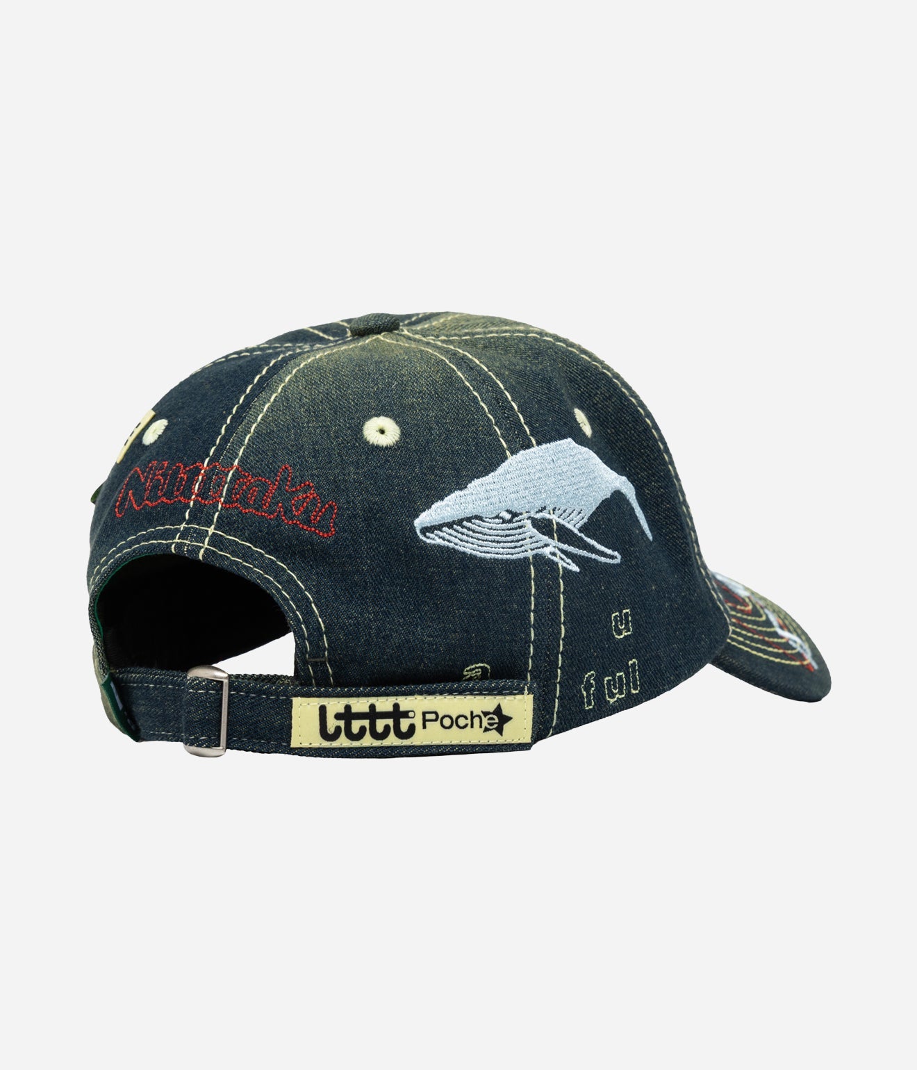 b.Eautiful x LTTT "Vapor Hat" Fade Denim / Red - WEAREALLANIMALS