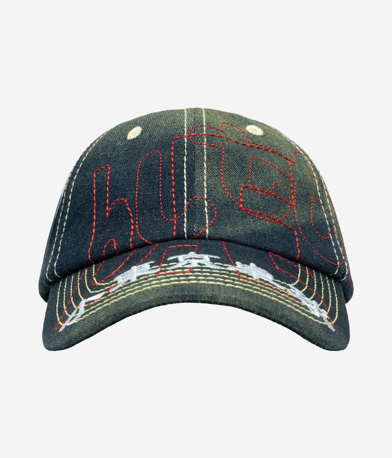 b.Eautiful x LTTT "Vapor Hat" Fade Denim / Red - WEAREALLANIMALS