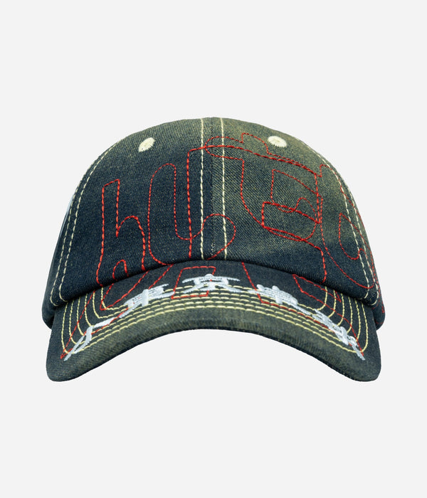 b.Eautiful x LTTT "Vapor Hat" Fade Denim / Red - WEAREALLANIMALS