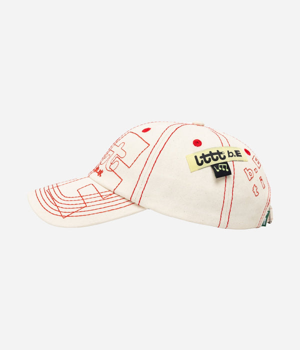b.Eautiful x LTTT "Vapor Hat" Natural / Red - WEAREALLANIMALS
