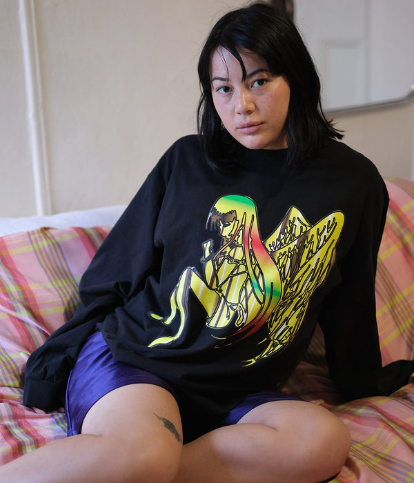 b.Eautiful x Sara Yukiko Mon "b.e Angel LS Shirt" Black - WEAREALLANIMALS