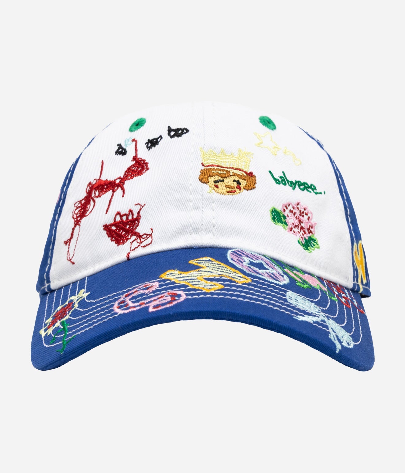 b.Eautiful x Shoma Mitani "Babyeee 6 Panel Hat" White / Blue - WEAREALLANIMALS