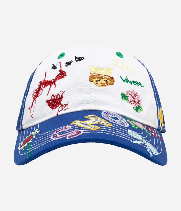 b.Eautiful x Shoma Mitani "Babyeee 6 Panel Hat" White / Blue - WEAREALLANIMALS