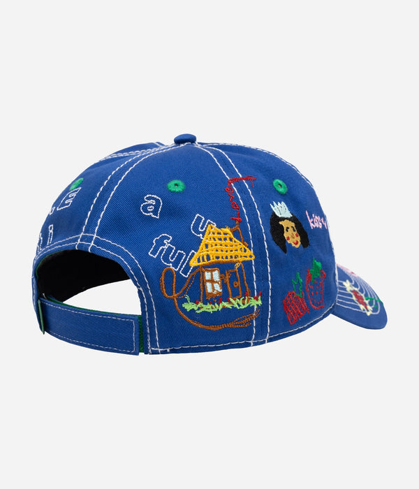 b.Eautiful x Shoma Mitani "Babyeee 6 Panel Hat" White / Blue - WEAREALLANIMALS