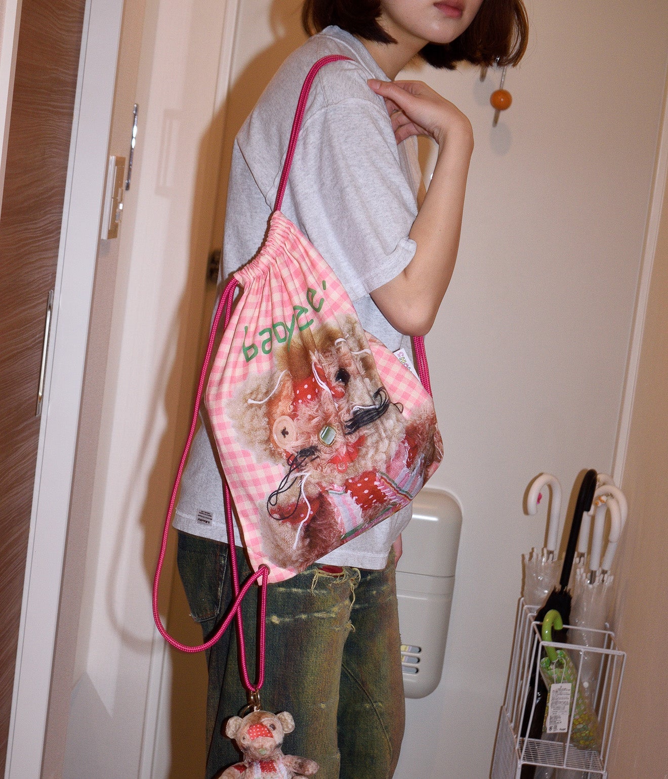 b.Eautiful x Shoma Mitani "Drawstring Bag" Pink / Brown - WEAREALLANIMALS