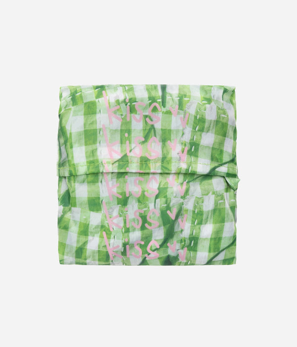 b.Eautiful x Shoma Mitani "I <3 b.E Reusable Bag" Green Checker - WEAREALLANIMALS