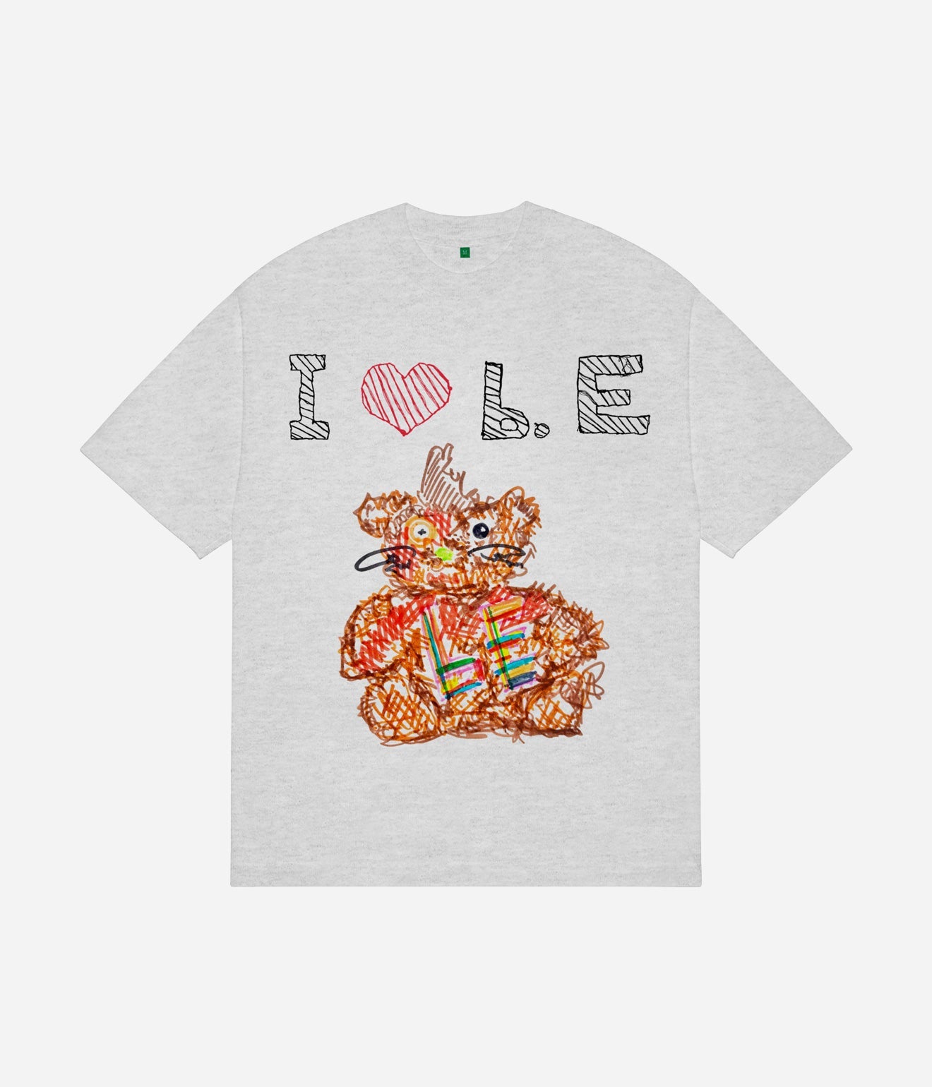 b.Eautiful x Shoma Mitani "I <3 b.E T-Shirt" Heather Grey - WEAREALLANIMALS