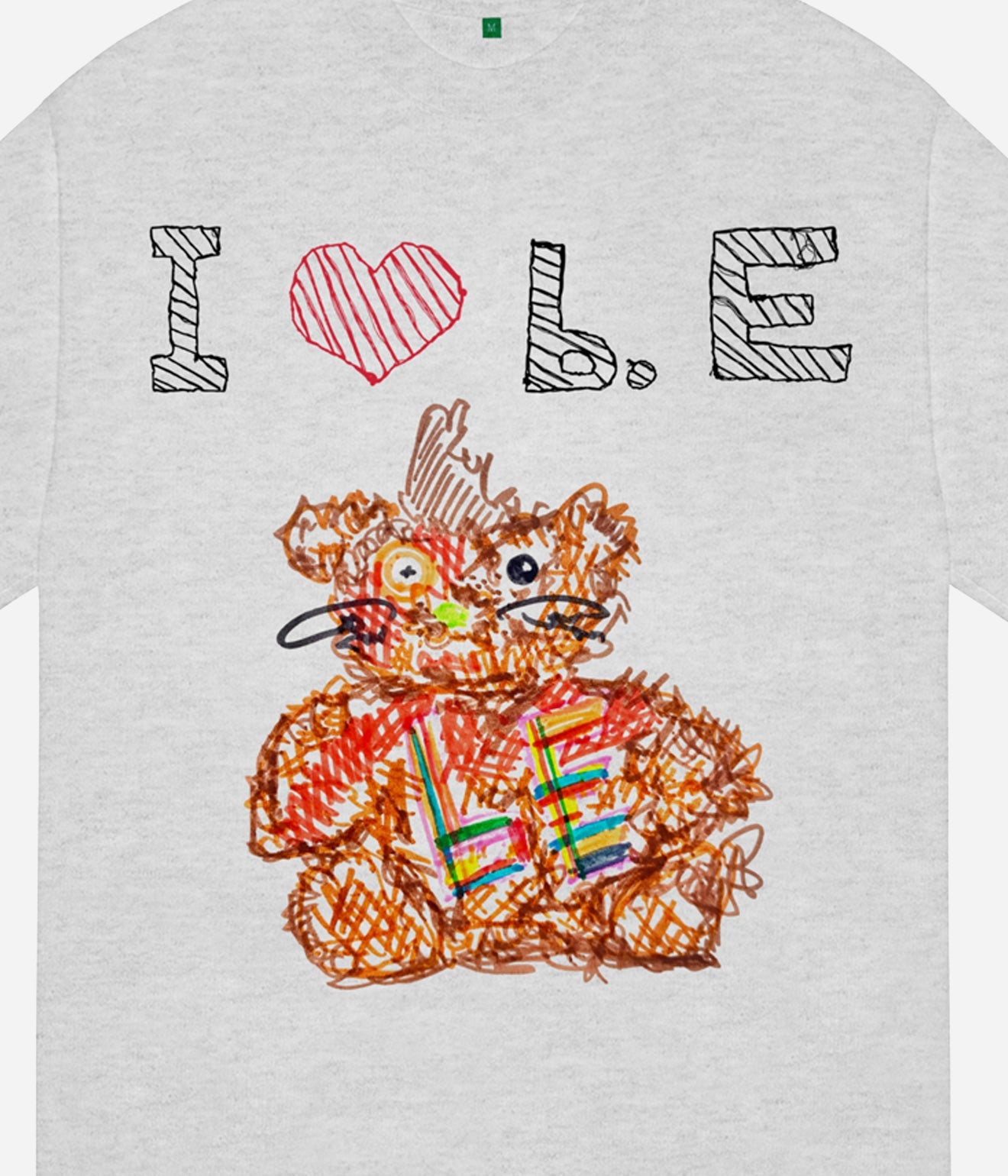 b.Eautiful x Shoma Mitani "I <3 b.E T-Shirt" Heather Grey - WEAREALLANIMALS