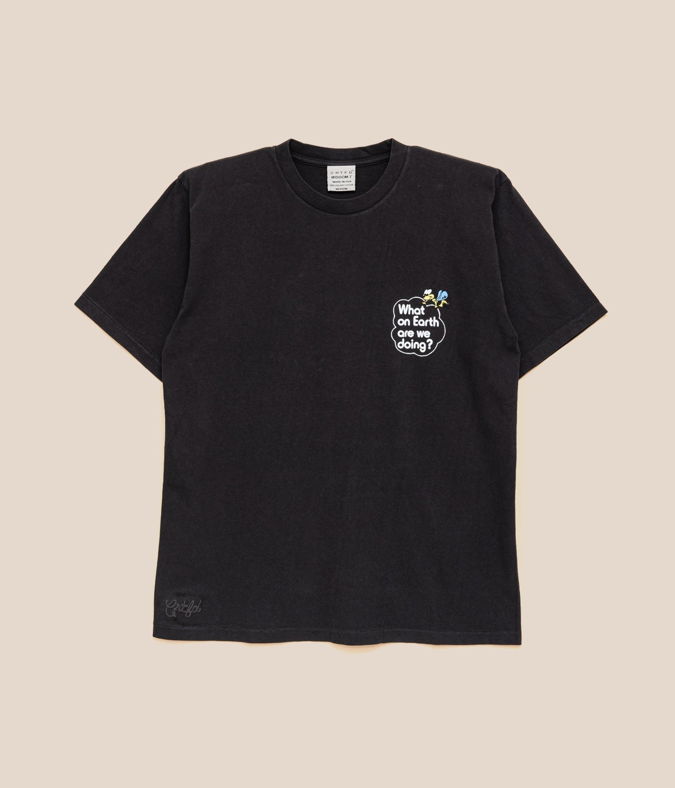 CRTFD "BEES TEE" VINTAGE BLACK - WEAREALLANIMALS