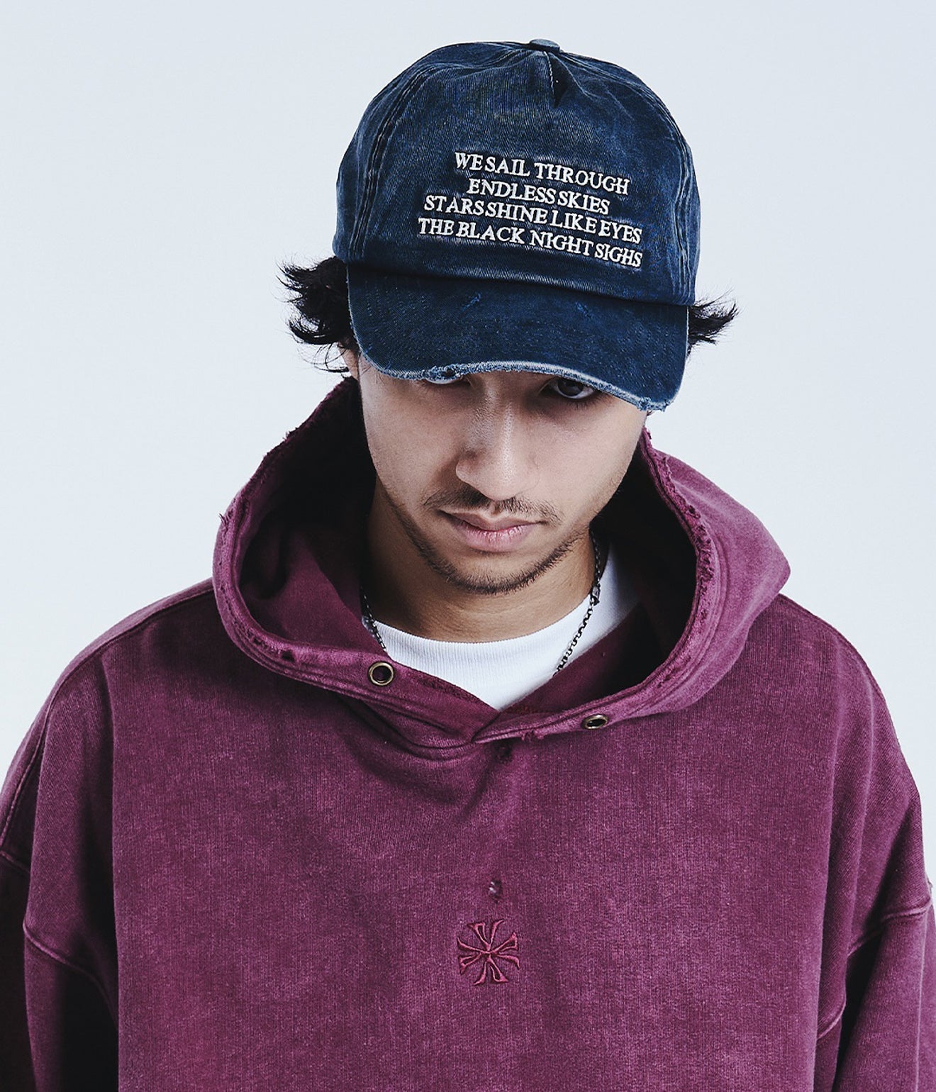DEVÁ STATES "CARAVAN Distressed Strapback Cap" Washed Blue - WEAREALLANIMALS