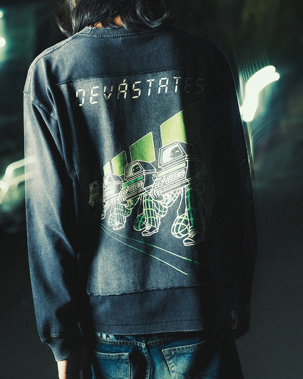 DEVÁ STATES "COMPUTE L/S GFX T-Shirt" Black - WEAREALLANIMALS