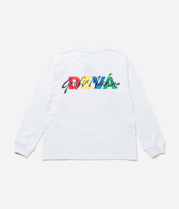 DEVÁ STATES "GFX L/S Tshirt - UNFAZED" White - WEAREALLANIMALS