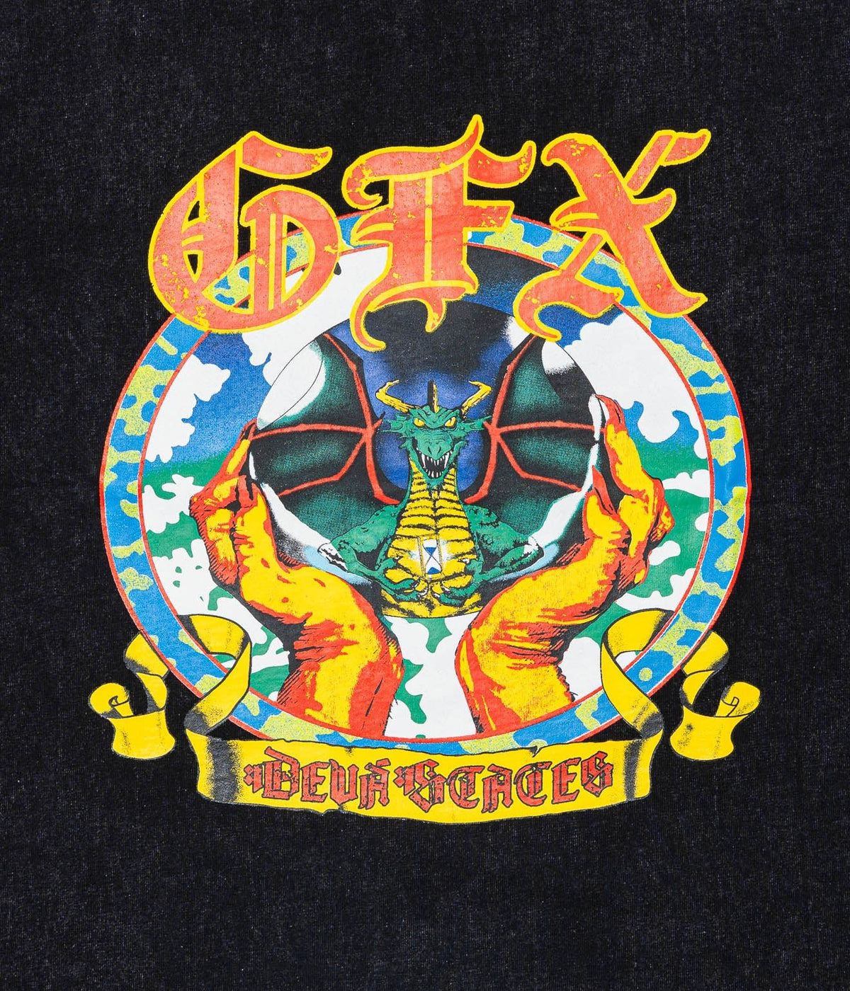 DEVÁ STATES "GFX Tshirt -HORNS-" Washed Black - WEAREALLANIMALS