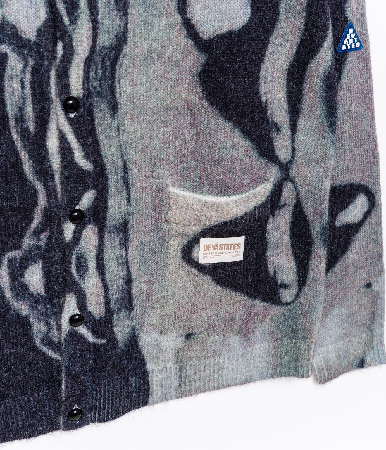 DEVÁ STATES "MARBLE Mohair Cardigan" Dark Grey/Multi - WEAREALLANIMALS