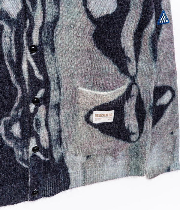 DEVÁ STATES "MARBLE Mohair Cardigan" Dark Grey/Multi - WEAREALLANIMALS