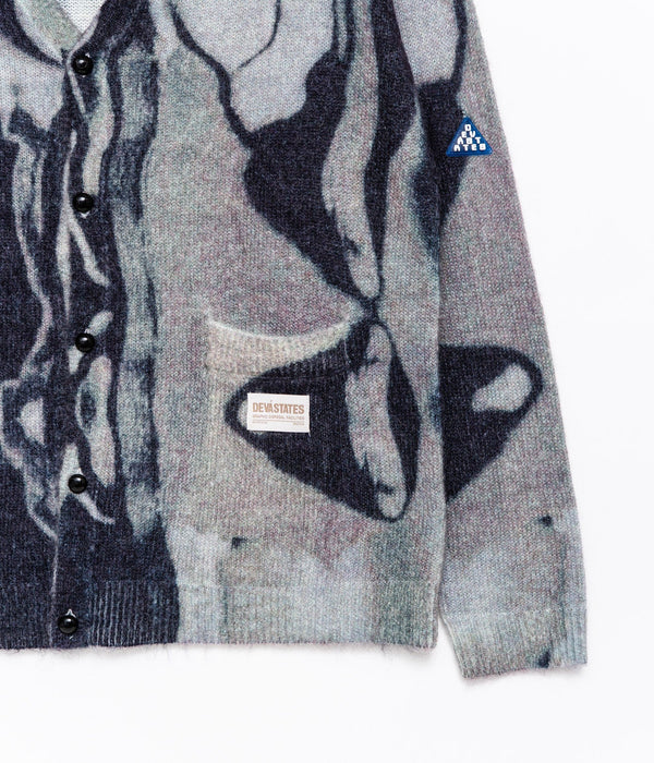 DEVÁ STATES "MARBLE Mohair Cardigan" Dark Grey/Multi - WEAREALLANIMALS