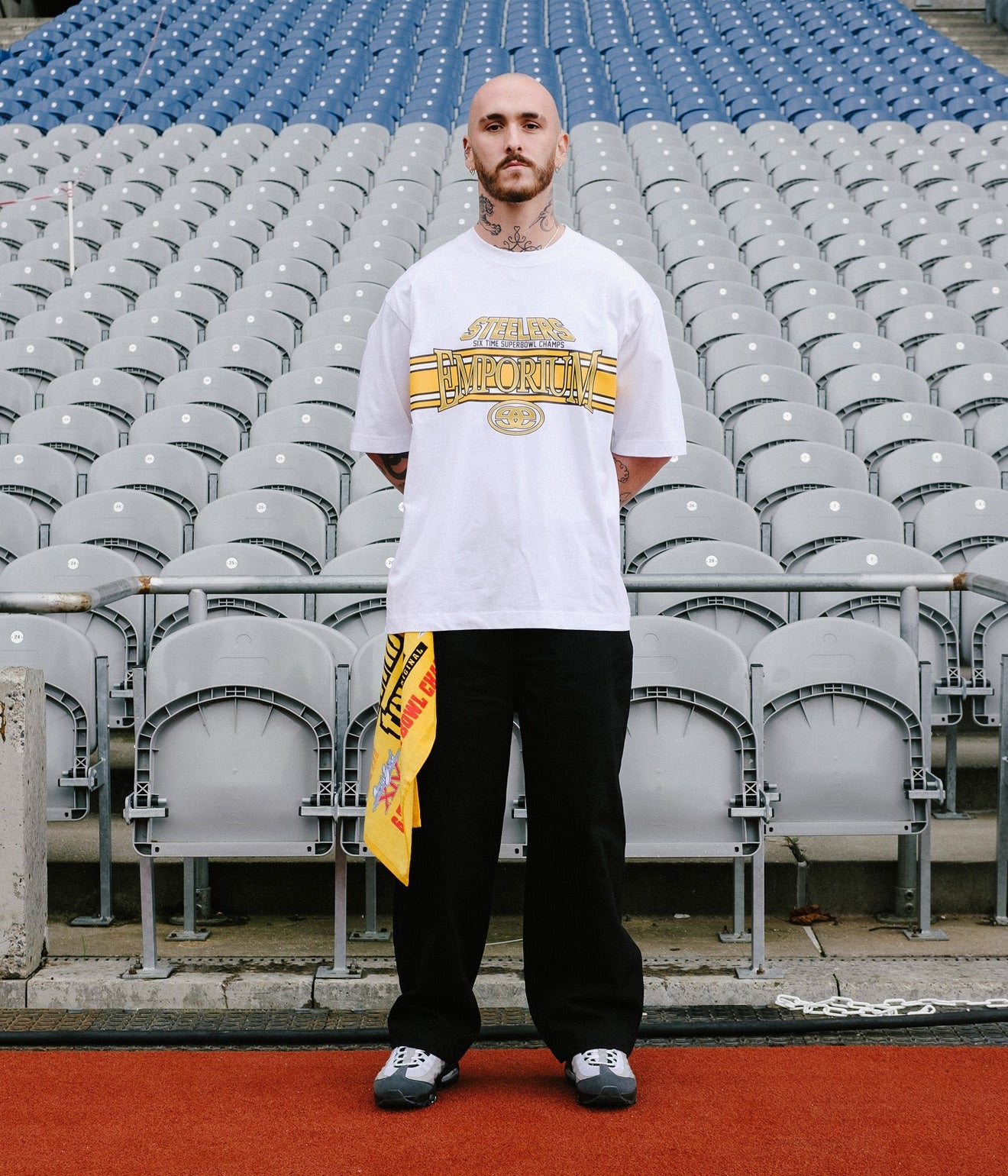 EMPORIUM "STRIPE LOGO TEE" White - WEAREALLANIMALS