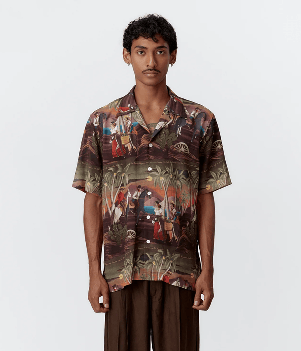 ENDLESS JOY "BANDITO REPEAT BOTTLE GREEN SHORT SLEEVE SHIRT" - WEAREALLANIMALS