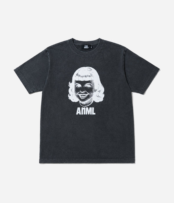 STUDIO ANIMALS “Girl” S/S T-Shirt Faded Black