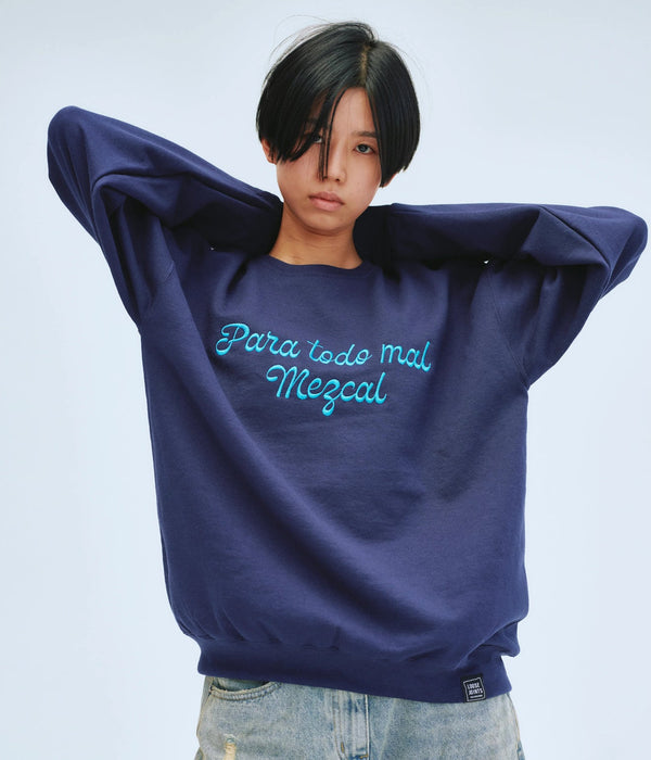LOOSEJOINTS "ED DAVIS - 'PARA TODO MAL, MEZCAL' CREW NECK" NVY - WEAREALLANIMALS