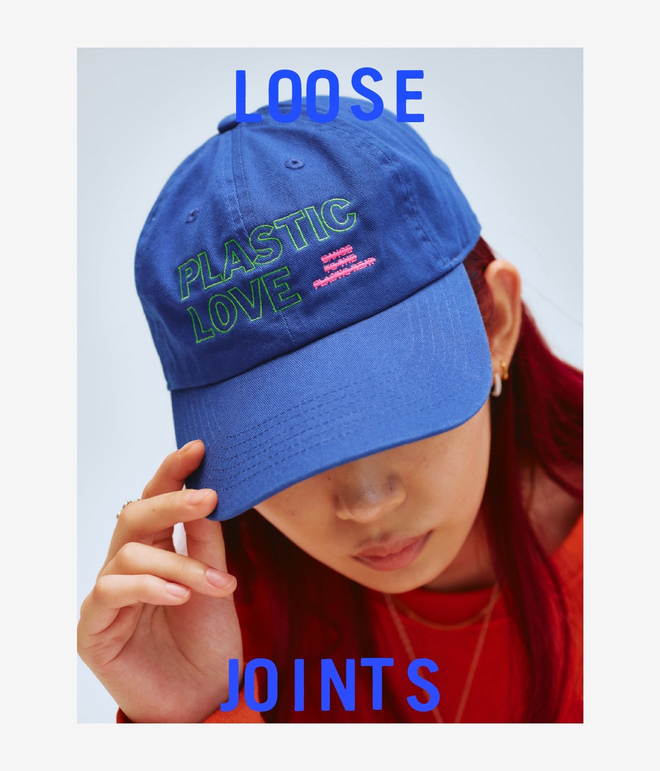 LOOSEJOINTS "KOSUKE SHONO - 'PLASTIC LOVE' BASEBALL CAP" BLU - WEAREALLANIMALS