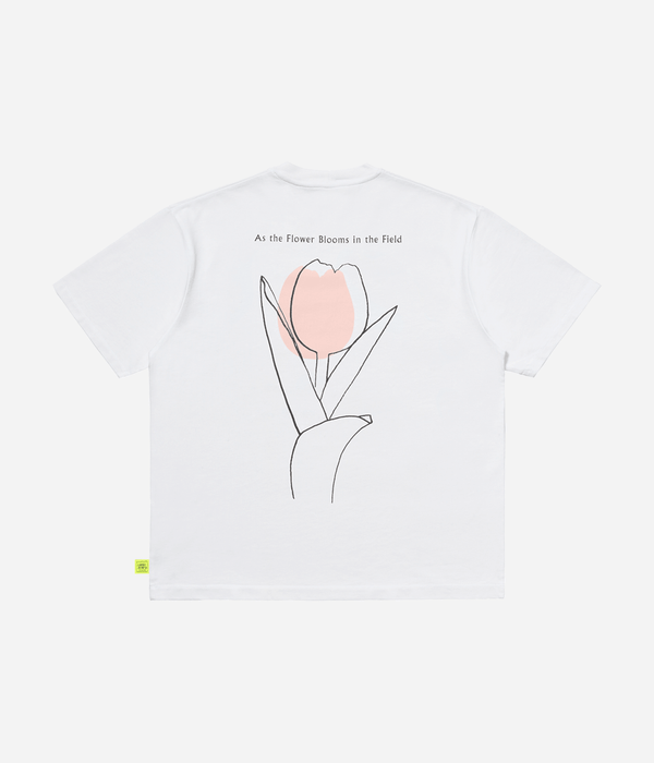 LOOSEJOINTS "NORITERU MINEZAKI - 'AS THE FLOWER BLOOM IN THE FIELD' S/S T" WHITE - WEAREALLANIMALS