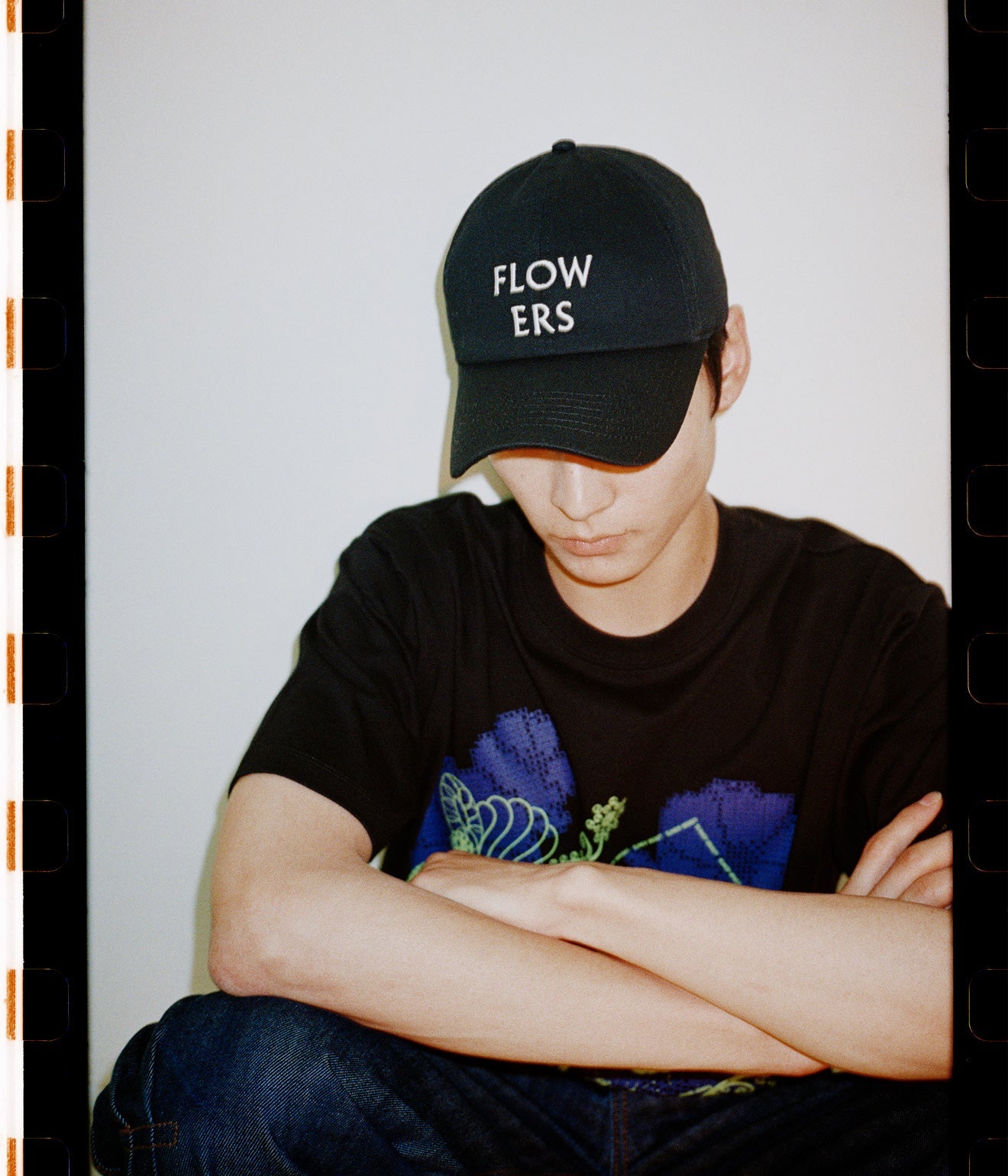 LOOSEJOINTS "NORITERU MINEZAKI - 'FLOWERS' BASEBALL CAP" BLACK - WEAREALLANIMALS