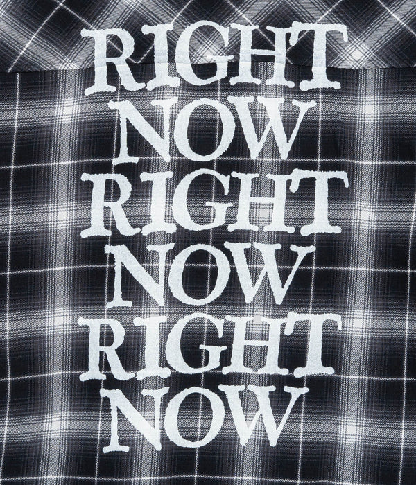 LOOSEJOINTS≒RAFU - TOMOO GOKITA - 'RIGHT NOW' FLANNEL S/S SHIRTS BLACK - WEAREALLANIMALS