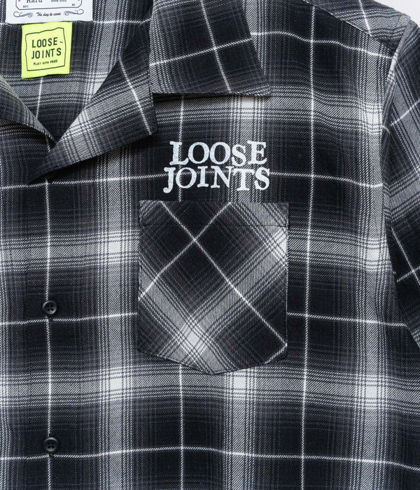 LOOSEJOINTS≒RAFU - TOMOO GOKITA - 'RIGHT NOW' FLANNEL S/S SHIRTS BLACK - WEAREALLANIMALS