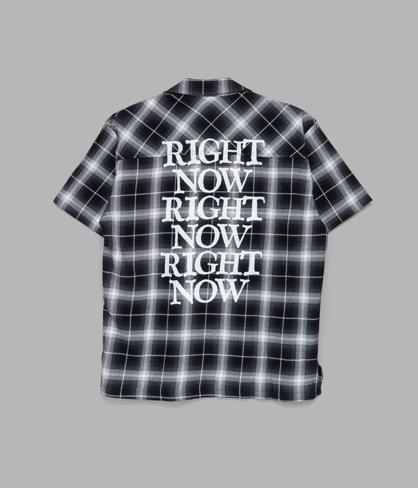 LOOSEJOINTS≒RAFU - TOMOO GOKITA - 'RIGHT NOW' FLANNEL S/S SHIRTS BLACK - WEAREALLANIMALS