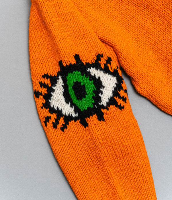 MacMahon Knitting Mills "Crew Neck Knit - Eyes" Orange - WEAREALLANIMALS